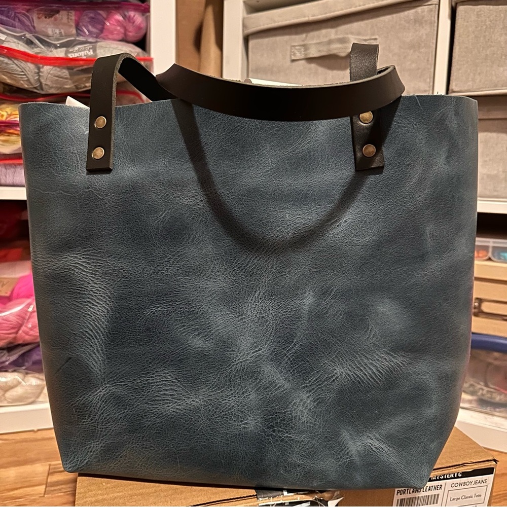 Portland Leather Goods C-Grade Sale Large Tote Cowboy Jeans Special Color